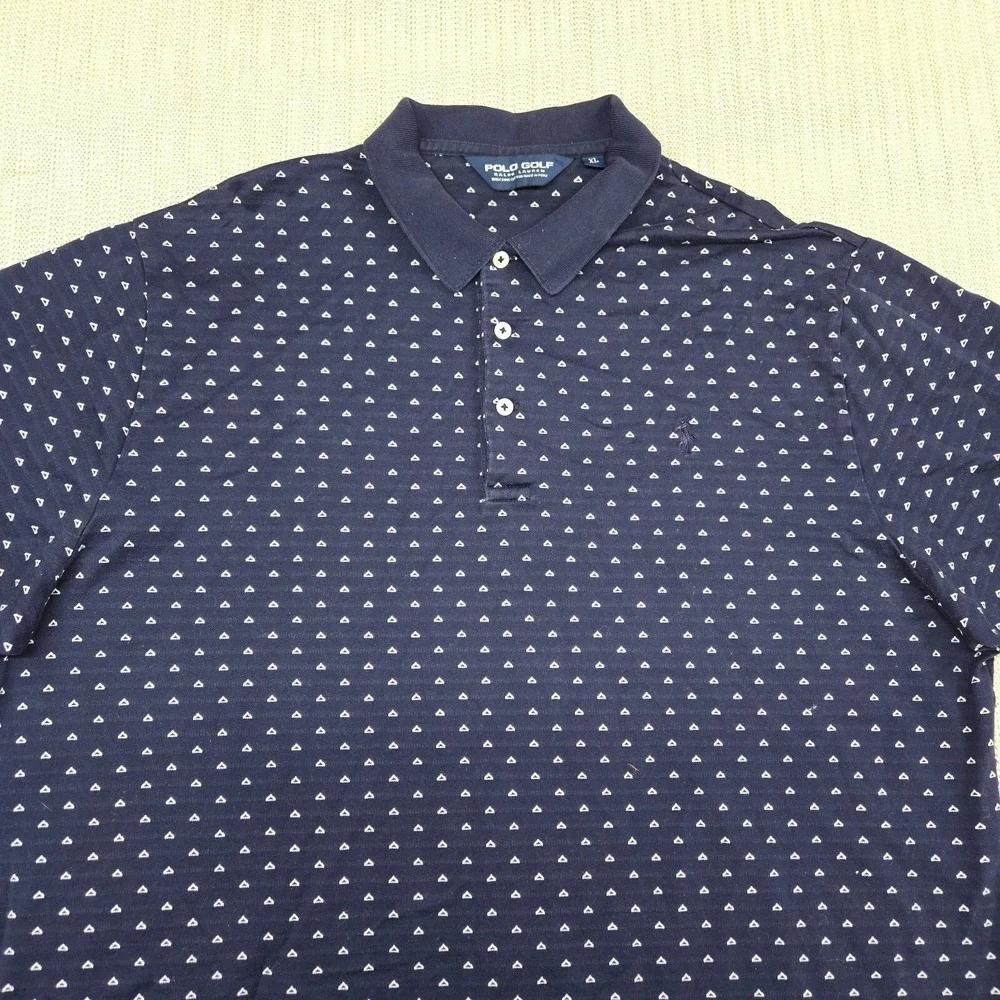 Polo Ralph Lauren Golf Shirt Mens Extra Large Blue White‎ Short Sleeve Pony Logo